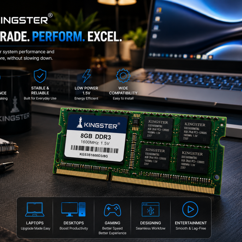 KINGSTER® High-Performance Laptop RAM DDR3 8GB (1600MHz Low-Voltage)
